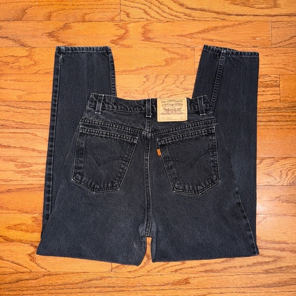 Vintage 90s Rare Levi’s 15921 Black Tapered Denim Jeans Size 10 Women’s - Picture 8 of 9
